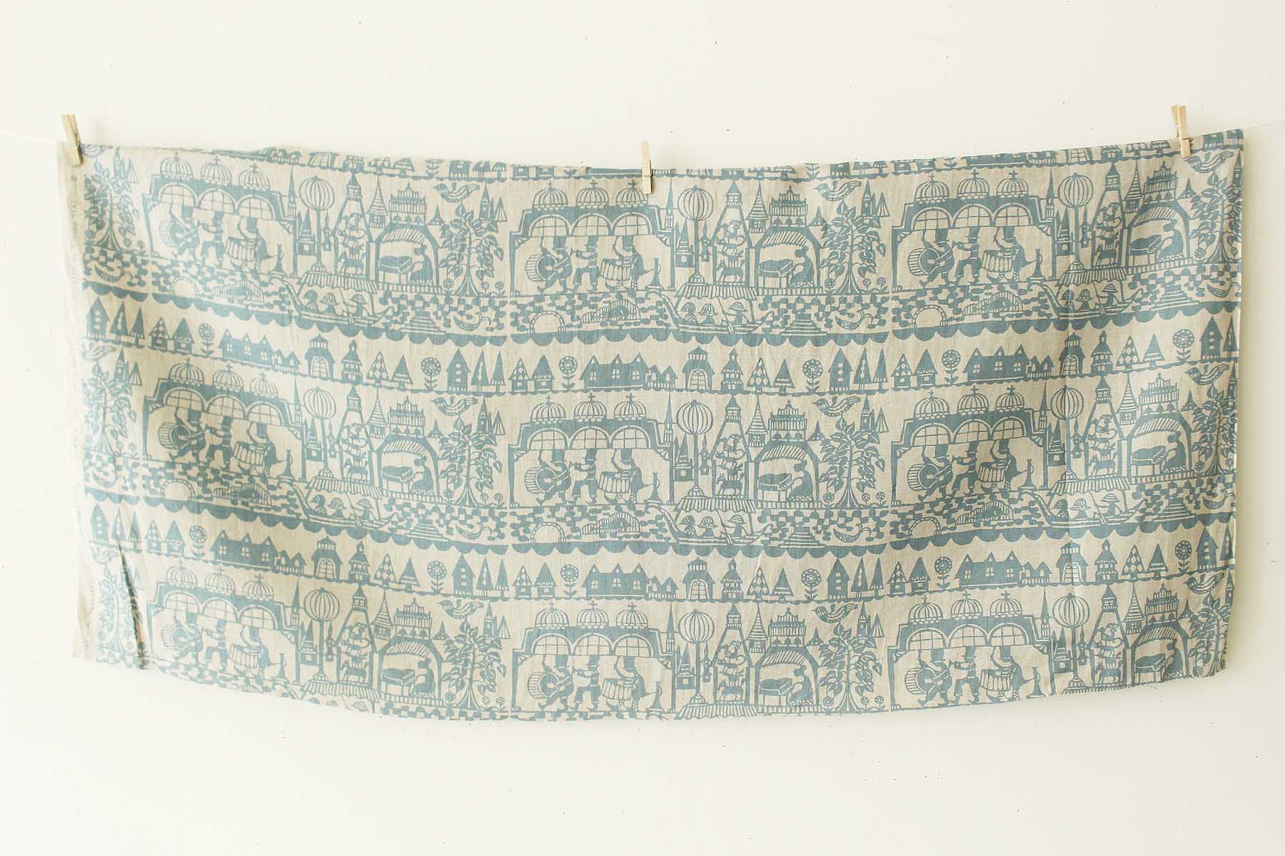 LINNET linen print リネンプリント 水辺のもてなしFlax×セージ